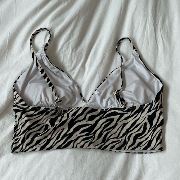 Zebra V neck cropped tankini - Picture 4 of 4